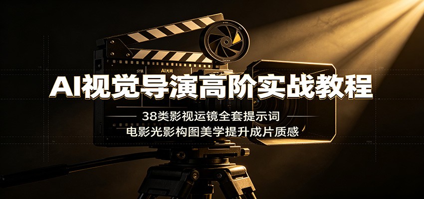 AI视觉导演高阶实战教程：38类影视运镜全套提示词，电影光影构图美学提升成片质感-鼎铸网