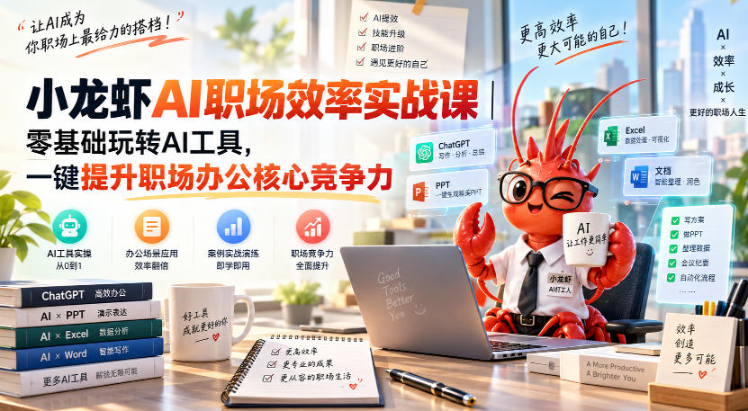 5314be7c79f985048511d0c18cb42b67.jpeg 小龙虾AI职场效率实战课|零基础玩转AI工具,一键提升职场办公核心竞争力