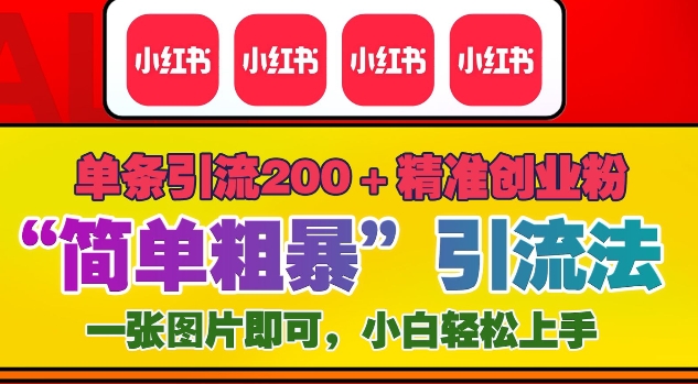 12月底小红书”简单粗暴“引流法,单条引流200+精准创业粉-鼎铸网