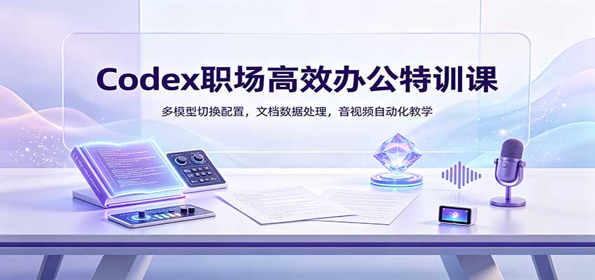 Codex职场高效办公特训课：多模型切换配置，文档数据处理，音视频自动化教学-鼎铸网