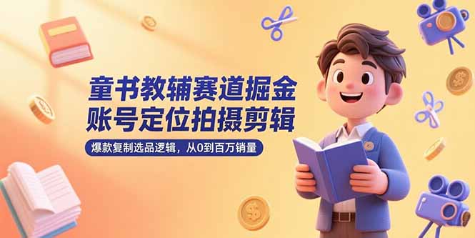 童书教辅赛道掘金,账号定位拍摄剪辑,爆款复制选品逻辑,从0到百万销量-鼎铸网