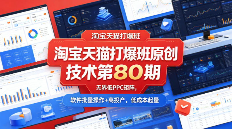 541907b6d9024583537fcdbfaab3bfa7.jpeg 淘宝天猫打爆班原创技术第80期,无界低PPC矩阵,软件批量操作+高投产,低成本起量