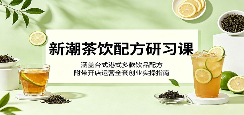 新潮茶饮配方研习课:涵盖台式港式多款饮品配方,附带开店运营全套创业实操指南-鼎铸网