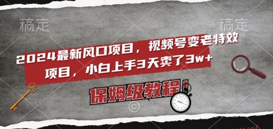 54a9f061fb5404d55e5635c0bd1761b5.jpeg 2024最新风口项目,视频号变老特效项目,电脑小白上手3天卖了3w+,保姆级教程【揭秘】