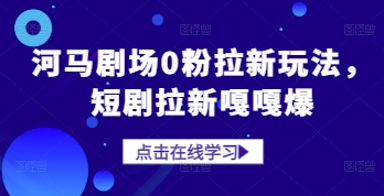 河马剧场0粉拉新玩法，短剧拉新嘎嘎爆-鼎铸网