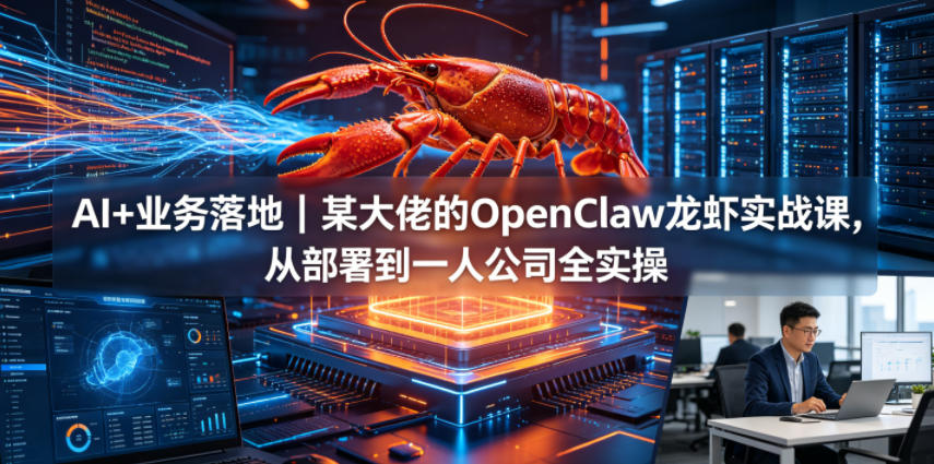 556496d8b762b07828897d7e404602d4.jpeg AI+业务落地|某大佬的OpenClaw小龙虾实战课,从部署到一人公司全实操
