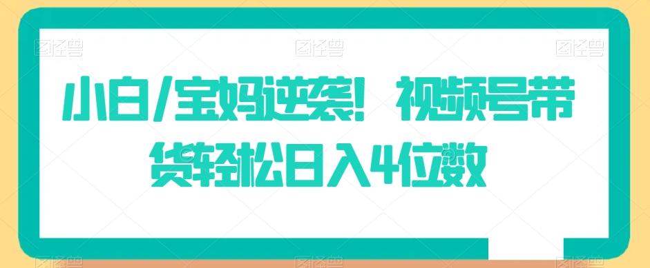 56402c67667fdedf9306a52d4ca851ec.jpeg 小白/宝妈逆袭!视频号带货轻松日入4位数【揭秘】