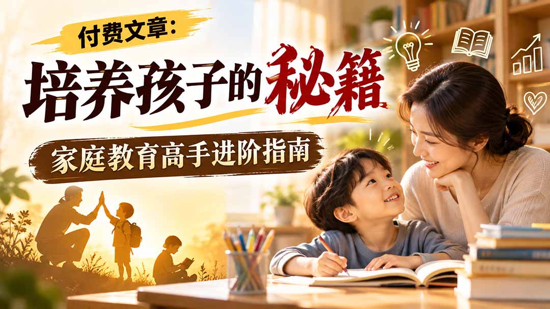 56d14937b8766961e7340627451b5898.jpeg 付费文章:培养孩子的秘籍,家庭教育高手进阶指南
