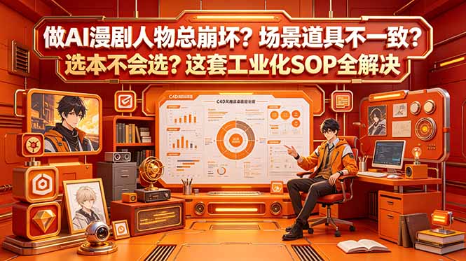 做AI漫剧人物总崩坏?场景道具不一致?选本不会选?这套工业化SOP全解决 (更新-鼎铸网