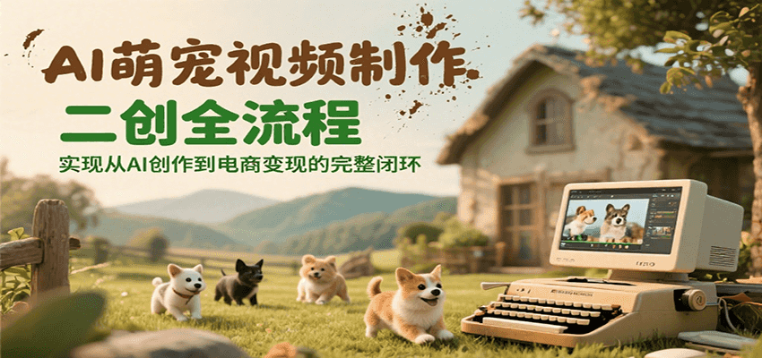 AI萌宠视频制作二创全流程，实现从AI创作到电商变现的完整闭环-鼎铸网