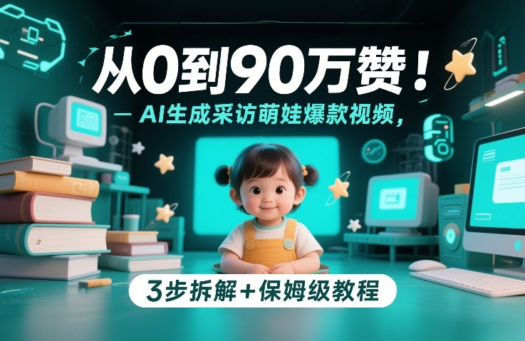 从0到90万赞：AI生成采访萌娃爆款视频，3步拆解+保姆级教程-鼎铸网