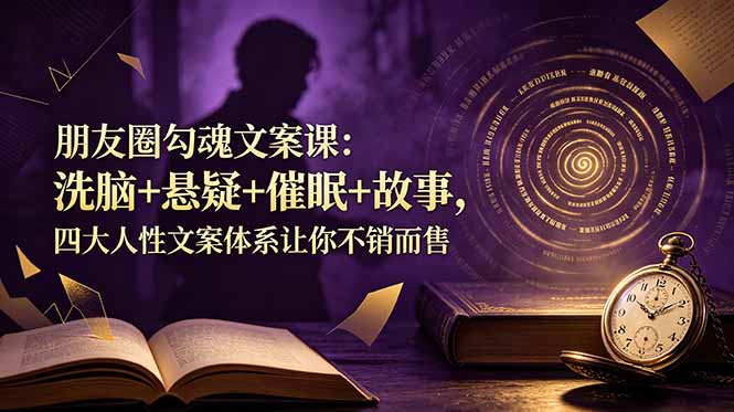 朋友圈勾魂文案课：洗脑+悬疑+催眠+故事，四大人性文案体系让你不销而售-鼎铸网