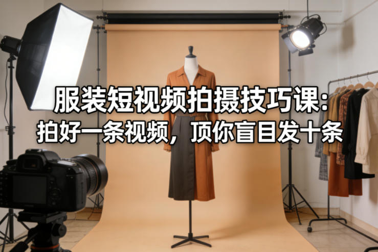 服装短视频拍摄技巧课：拍好一条视频，顶你盲目发十条-鼎铸网