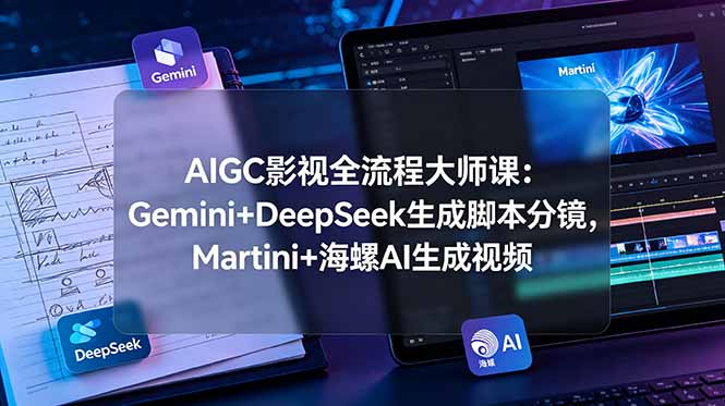 AIGC影视全流程大师课：Gemini+DeepSeek生成脚本分镜，Martini+海螺AI生成视频-鼎铸网
