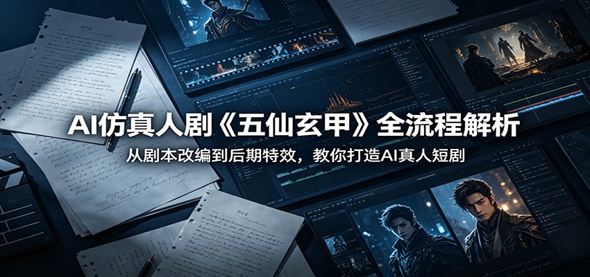 AI仿真人剧《五仙玄甲》全流程解析：从剧本改编到后期特效，教你打造AI真人短剧-鼎铸网