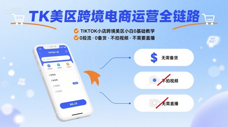 588e66199a55431fa5dbf56677c81643.jpeg TK美区跨境电商运营全链路,TIKTOK小店跨境美区小白0基础教学,0投流0备货不拍视频不需要直播