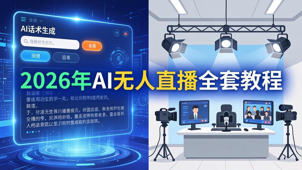 5890089981c86fbeca8fec5e58c3ddf8.jpeg 2026年AI无人直播全套教程:OBS安装+软件配置+直播间搭建+话术生成+一键开播实操