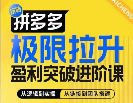 58cacf128c365f070d65a74208caa715.jpeg 拼多多极限拉升盈利突破进阶课,从算法到玩法,从玩法到团队搭建,体系化系统性帮助商家实现利润提升