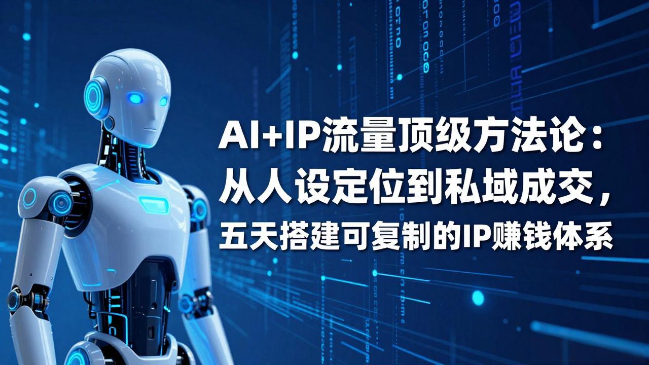 58f79051e4e132a634ab9e01ba6af47d.jpeg AI+IP顶级方法论:从人设定位到私域成交,五天搭建可复制的IP赚钱体系