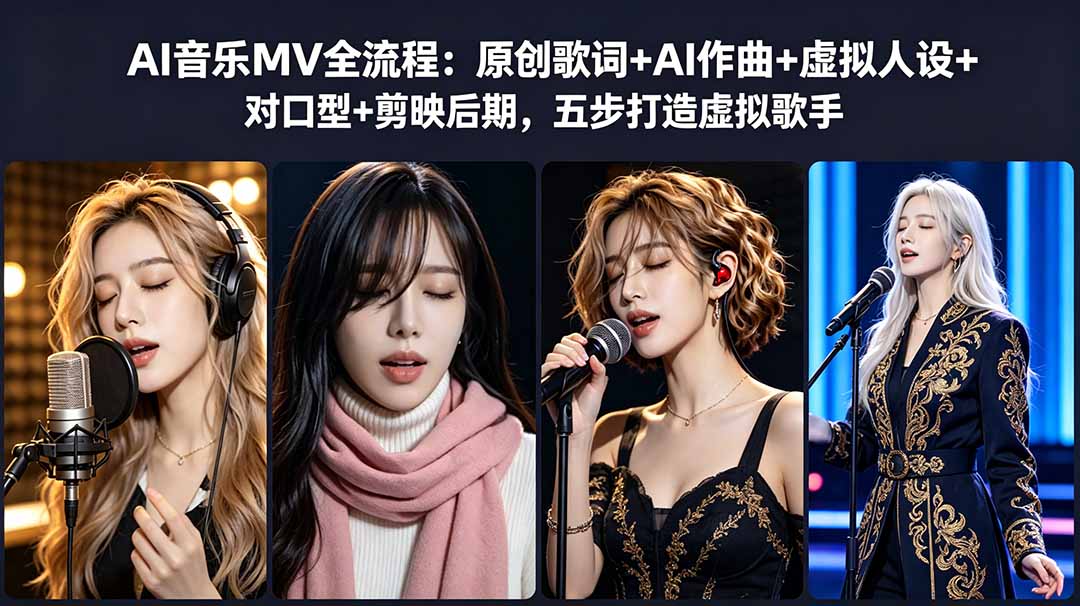 AI音乐MV全流程：原创歌词+AI作曲+虚拟人设+对口型+剪映后期，五步打造虚拟歌手-鼎铸网