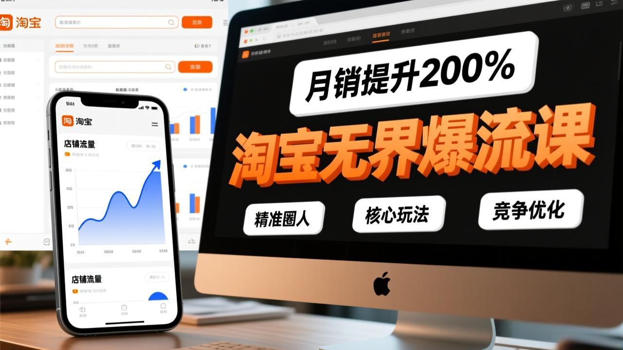 59fa65b409f234f2a33b5991de8ee653.jpeg 淘宝无界爆流课,精准圈人、核心玩法、竞争优化,快速引爆店铺流量,月销提升200%