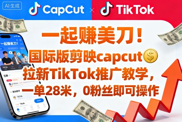 5a4804dff0e1c58496c492dde9c94dd4.jpeg 一起賺美刀!国际版剪映capcut拉新TikTok推广教学,一单28米,0粉丝即可操作(附推广入口和教学)