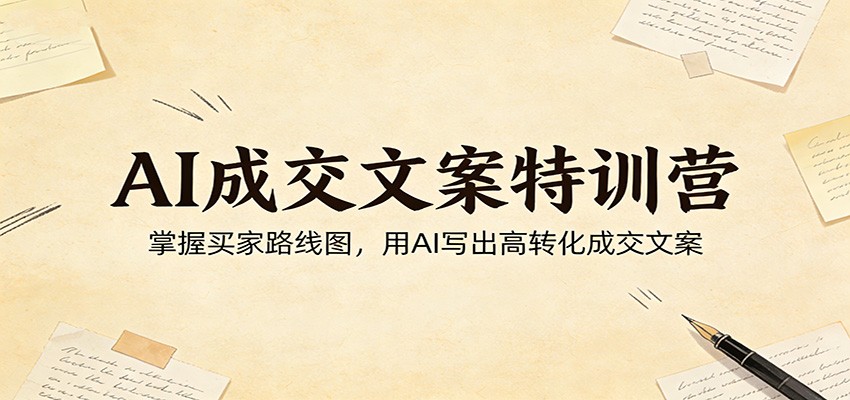 AI成交文案特训营：掌握买家路线图，用AI写出高转化成交文案-鼎铸网