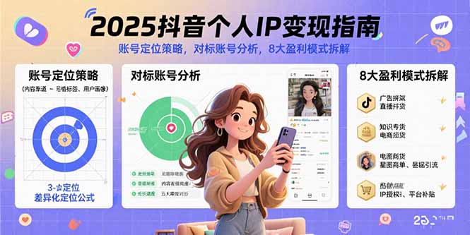 5abe2f9ea77ff3c38ef2f5381002c529.jpeg 2025抖音个人IP变现指南,账号定位策略,对标账号分析,8大盈利模式拆解