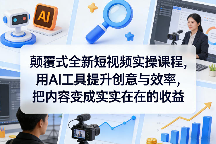 5acadb4d23f347e5857ffa57b8ff6193.jpeg 颠覆式全新短视频实操课程,用AI工具提升创意与效率,把内容变成实实在在的收益