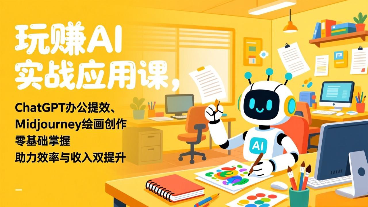 5acc563e125cf05b1d1cc7f60cc7d9b6.jpeg 玩赚AI实战应用课,ChatGPT办公提效、Midjourney绘画创作,零基础掌握,助力效率与收入双提升