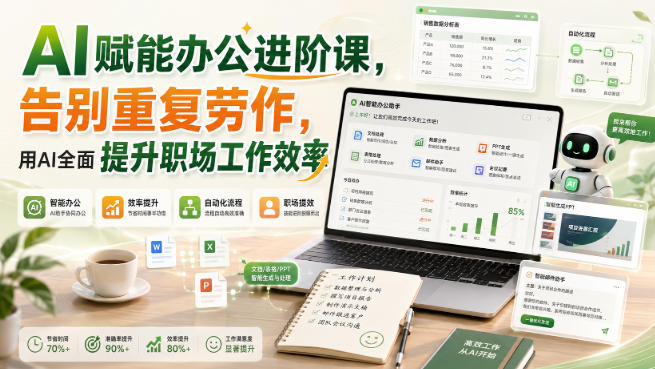 5b6458991bd6f4b31df507902eda5fe9.jpeg AI赋能办公进阶课,告别重复劳作,用AI全面提升职场工作效率