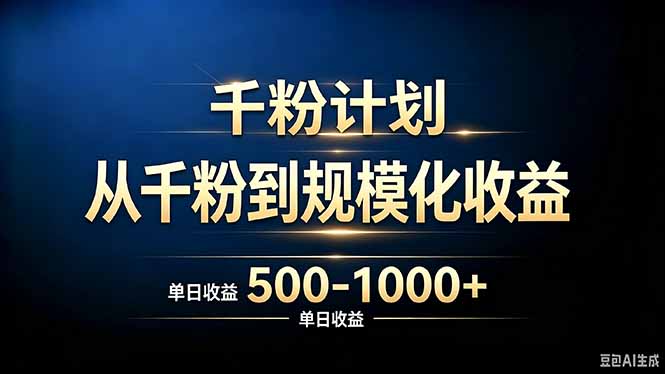 5bd4a130c75e0fb4a0adb67486d8482e.jpeg 抖音千粉账号计划,从千粉到规模化收益 500-1000+单日收益