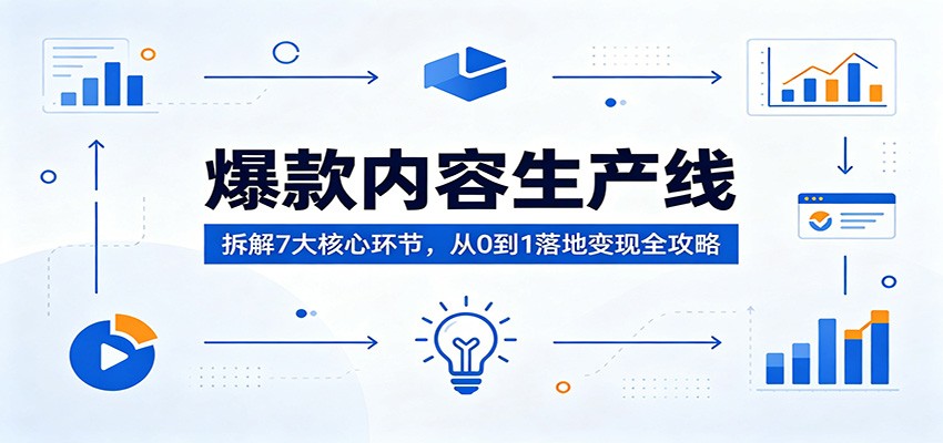 爆款内容生产线:拆解7大核心环节,从0到1落地变现全攻略-鼎铸网