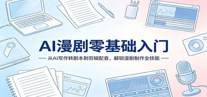 AI漫剧零基础入门：从AI写作转剧本到剪辑配音，解锁漫剧制作全技能-鼎铸网