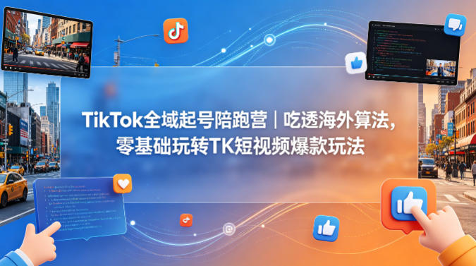 5caf928c6cab301c9ef1560f67aa33fb.jpeg TikTok全域起号陪跑营|吃透海外算法,零基础玩转TK短视频爆款玩法
