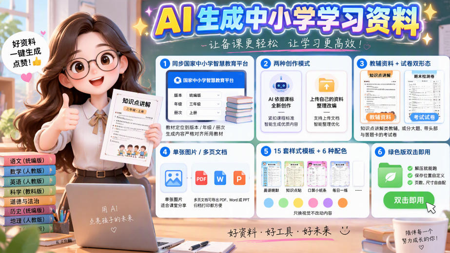 孩子的教辅别再乱买了：同步国家中小学智慧平台，AI一键生成图文教辅和试卷-鼎铸网