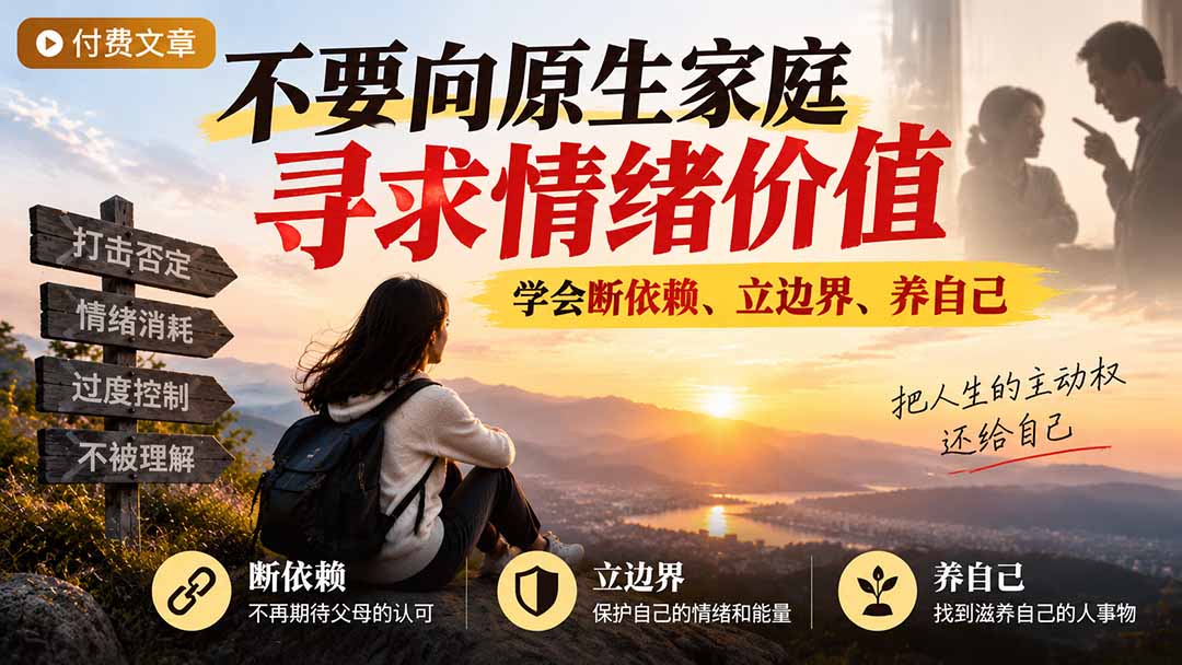 付费文章：不要向原生家庭寻求情绪价值，学会断依赖、立边界、养自己-鼎铸网
