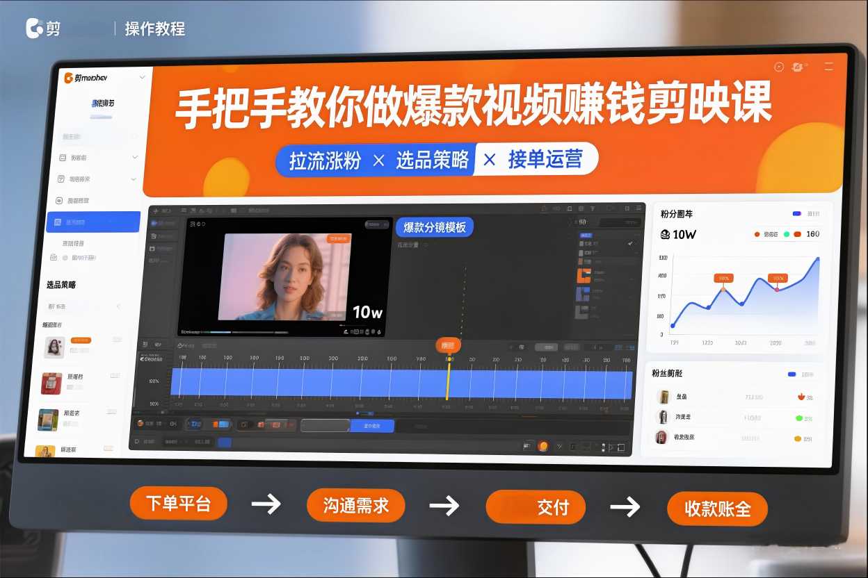 5e2c30f69242a61005f020c39f8d8b3a.jpeg 手把手教你做爆款视频赚钱剪映课,手把手教学拉流涨粉、选品策略和接单运营(更新2026)