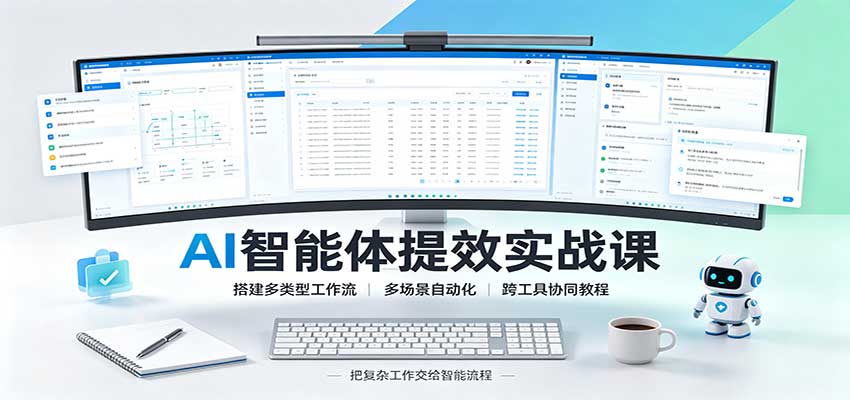 AI智能体提效实战课：搭建多类型工作流，多场景自动化，跨工具协同教程-鼎铸网