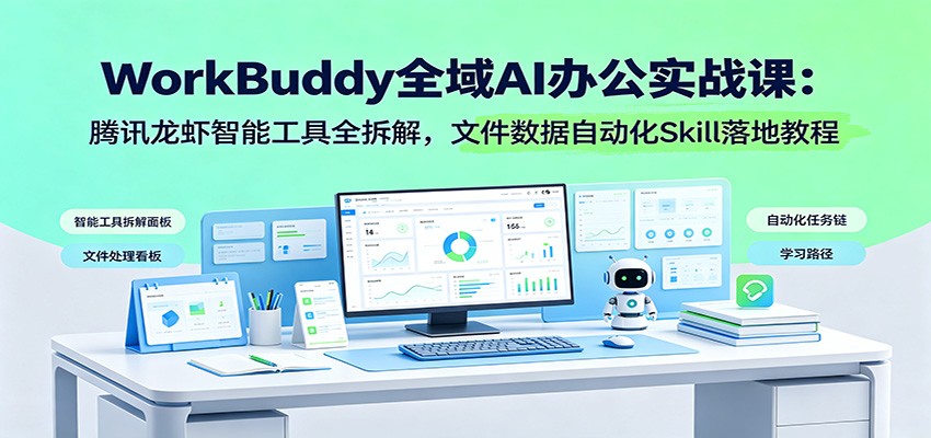 WorkBuddy全域AI办公实战课：腾讯龙虾智能工具全拆解，文件数据自动化Skill落地教程-鼎铸网