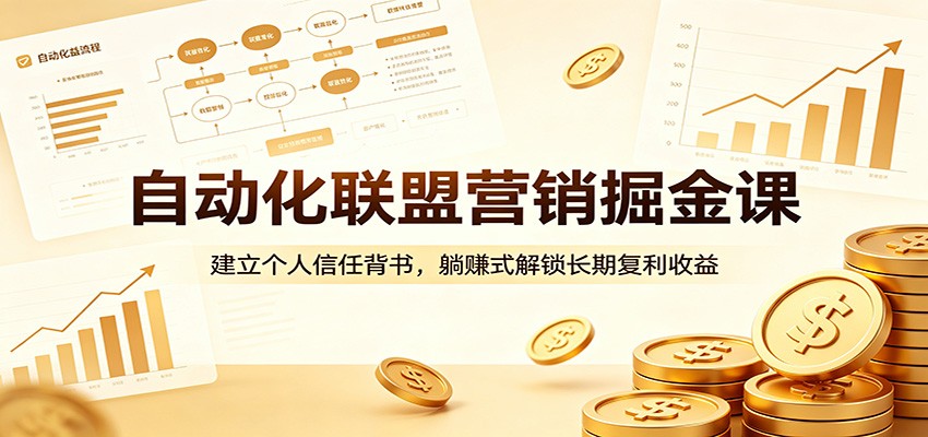 自动化联盟营销掘金课：建立个人信任背书，躺赚式解锁长期复利收益-鼎铸网