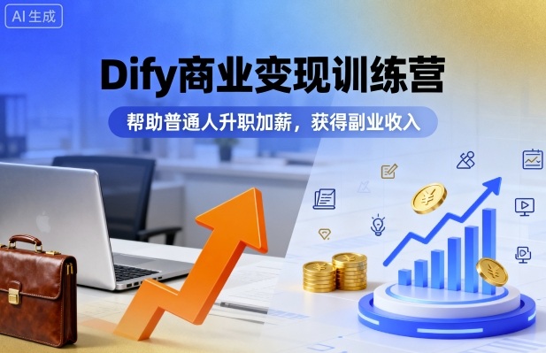 5f97a5b4f83798e3ec694e0486604be0.jpeg Dify商业变现训练营,帮助普通人升职加薪,获得副业收入