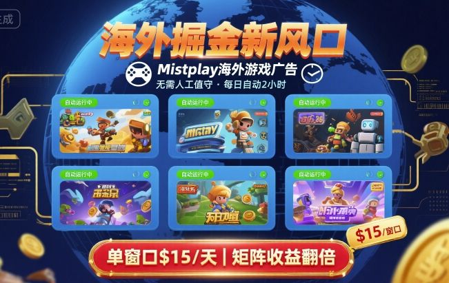 5f9b6ff202c466e5720a38e084c90b63.jpeg 海外掘金新风口,Mistplay海外游戏广告,每日自动运行,单窗口稳入2美刀 ,可矩阵操作【揭秘】