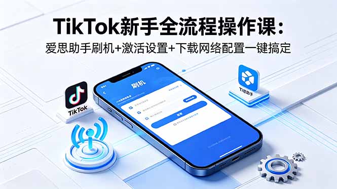 TikTok新手全流程操作课:爱思助手刷机+激活设置+下载网络配置一键搞定-鼎铸网