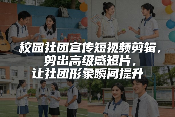 校园社团宣传短视频剪辑，剪出高级感短片，让社团形象瞬间提升-鼎铸网