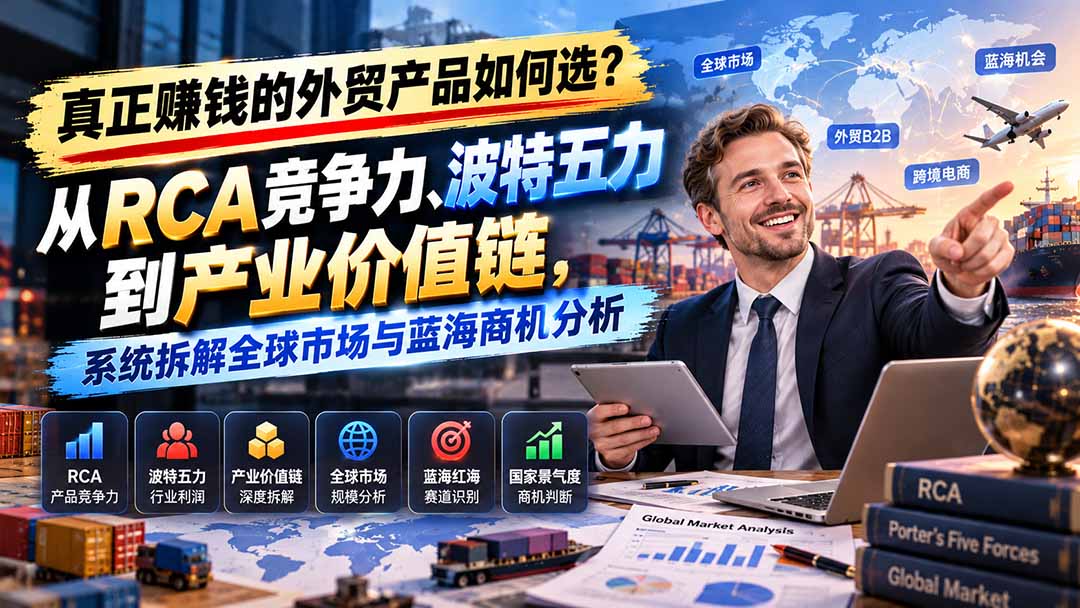 真正赚钱的外贸B2B产品如何选?从RCA竞争力、波特五力到产业价值链,系统拆解全球市场与蓝海商机分析-鼎铸网