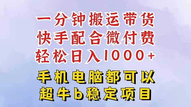快手黑科技一分钟搬运带货,一刀不剪过原创,微付费投流玩法,轻松日入...-鼎铸网