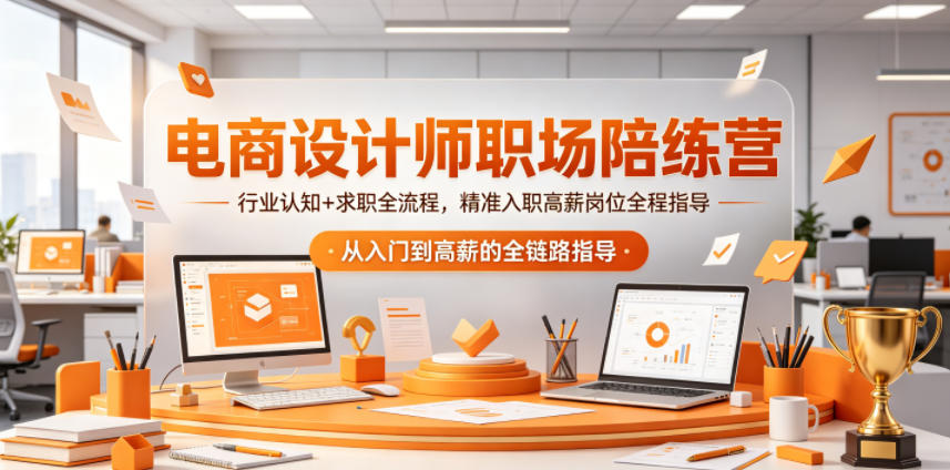 电商设计师职场陪练营,行业认知+求职全流程,精准入职高薪岗位全程指导-鼎铸网