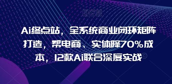 60ec71422b6a067d249c4859e93f9c66.jpeg Ai终点站,全系统商业闭环矩阵打造,帮电商、实体降70%成本,12款Ai联合深度实战