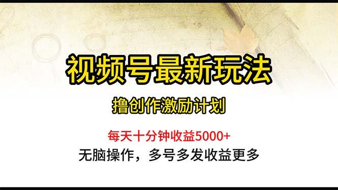 视频号最新玩法，每日一小时月入5000+-鼎铸网